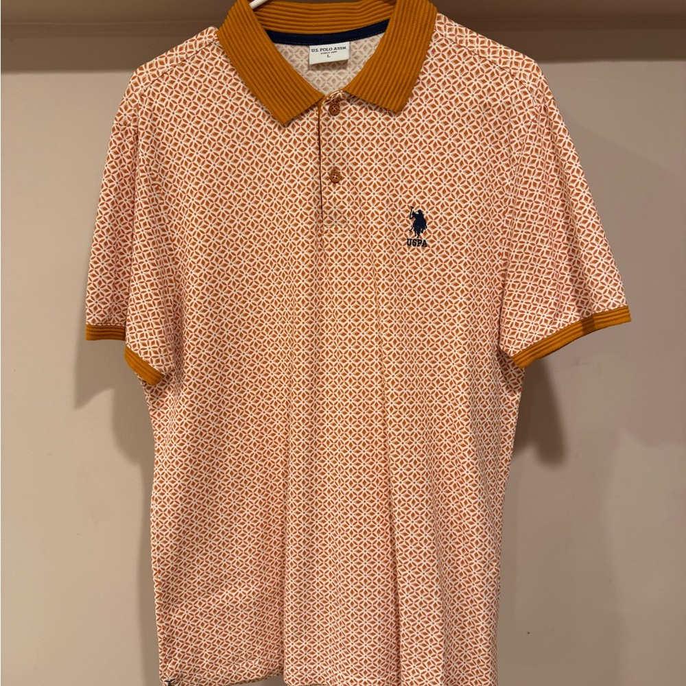 Polo by Ralph Lauren Geometric Polo Shirt - Orange and White